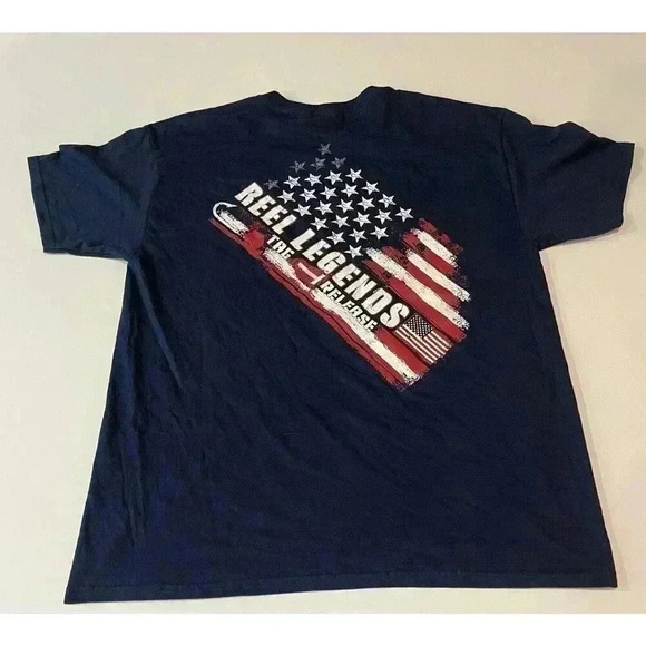 𝅺reel Legends Mens Americana Release Men Blue Short Sleeve‎ T-Shirt Large Size - Picture 1 of 4